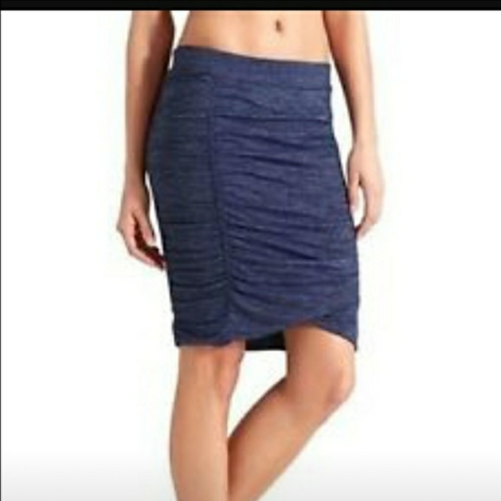 Athleta Twisted Midi Skirt in Charcoal Gray